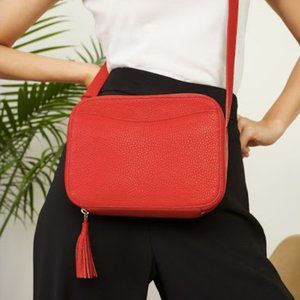 Cuyana Mini Tassel Bag, Red